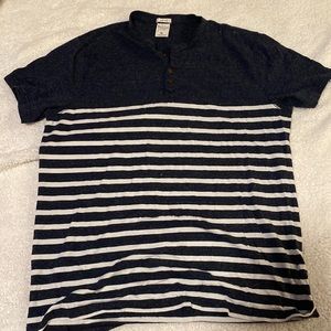 Abercrombie & Fitch, Blue dress shirt with white stripes, Size XL